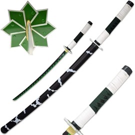 40" Demon Slayer Sanemi's Green Sword Anime Series Real Samurai Tactical Katana