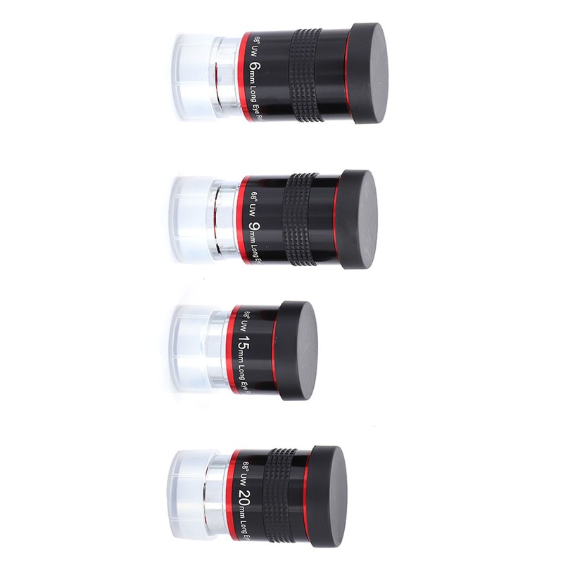 1.25" 68° Ultra Wide Angle FMC Eyepiece Kit 6+9+15+20mm for