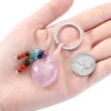 CrystalTears Rose Quartz Crystal Keychain Chakra Healing Quartz Crystal Gemstone