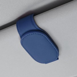 JNNJ Sunglasses Holder for Car Visor, Magnetic Leather Glasses Temple Clip for Car Sun Visor, Leather Sunglasses Holder for Car Sun Visor (Blue)