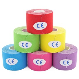 Kinesiology tape, 5cm*5m elastic muscle support tape, improves blood circulation, waterproof and latex-free, suitable for ankles, elbows, wrists, knees, joints, and muscle support - Color: BLACK