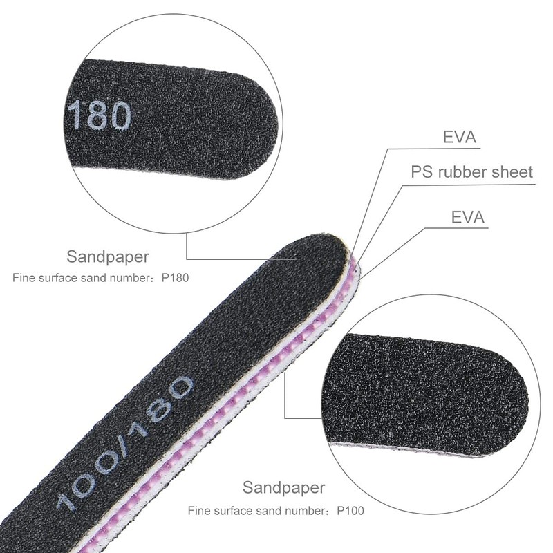 URAQT 15PCS Nail Files, Professional Nail File Double Sided Set,