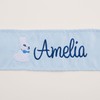 Personalization Universe Bunny Name Embroidered Blue Bow With White Easter