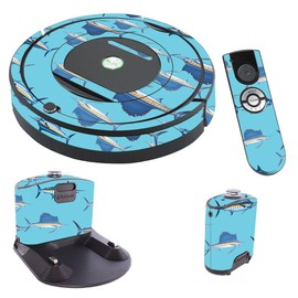 MightySkins Skin Compatible with iRobot Roomba 770 Robot Vacuum - Billfish Stripes | Protective, Durable, and Unique Vinyl Decal wrap Cover | Easy to Apply, Remove | Made in The USA