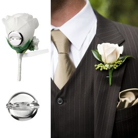 inodiref Pack of 100 Badge Button Pin Iron Brooch Clasps Silver Brooches Tray with Safety Pin Button Pins for Badge, Corsage, Jewellery Craft Making (20 mm)