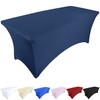 Ocves Stretch Tablecloth 6ft Spandex Table Covers Polyester Fitted Rectangular