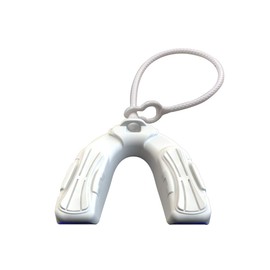 COOLLO SPORTS Boil and Bite - Protector bucal con correa DBT de ajuste personalizado para fútbol, hockey, rugby, lacrosse (estuche de almacenamiento gratuito + correa) - Tamaño adulto (adultos - edades de 11 años en adelante, bandera americana)