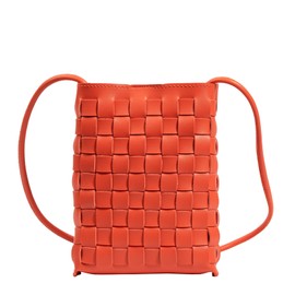 ONE2MAY Woven Small Crossbody Bags Cell Phone Purse for Women Teen Girls Small Shoulder Phone Bag (Orange)