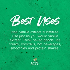 Simply Organic Vanilla Flavoring (non-alcoholic), Certified Organic, Vegan | 2 oz | Pack of 6