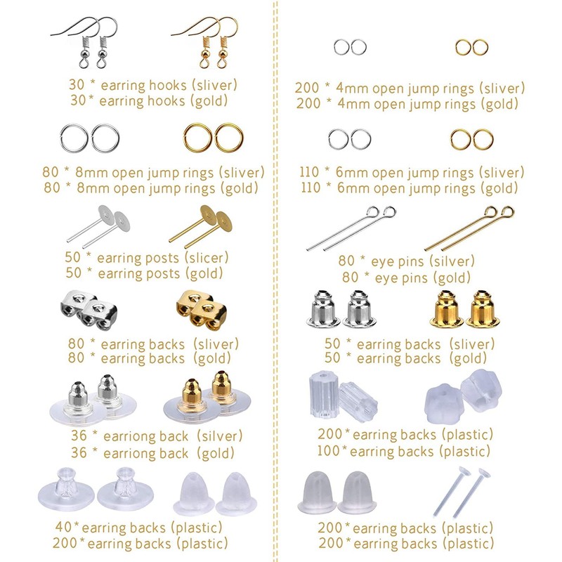 AIEX 2374 Piece Earring Making Kit for Jewellery Making and