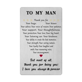 Man Card from Wife - I Love You Card Gifts for Him Men, Husband Boyfriend Birthday Wedding Anniversary Christmas Fathers Day Presents