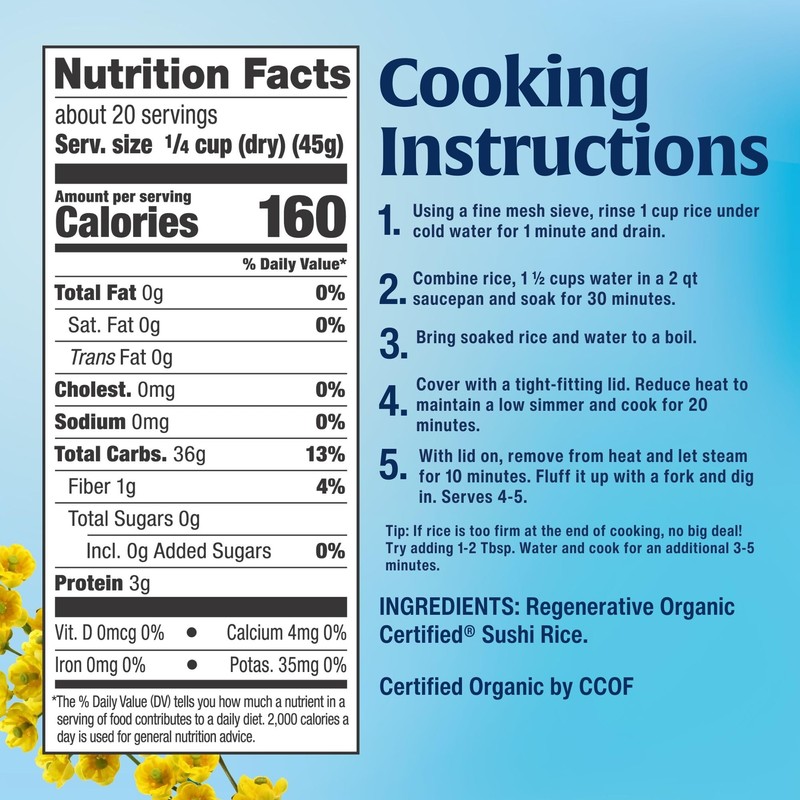 Lundberg Lundberg Sushi Rice 6-Pack C Sticky White Short-Grain, Regenerative