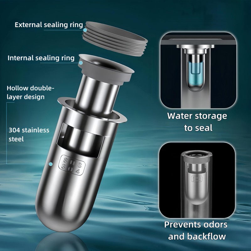 COLDDD Shower Floor Drain Backflow Preventer, One Way Drain Valve