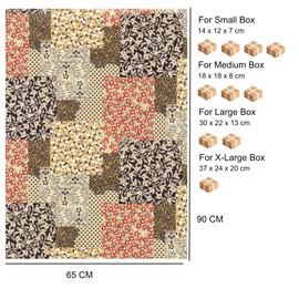 ARKRAFT Wrapping Paper Set 5 Sheets Format 90 x 65 cm FSC Paper Plastic-Free Packaging Floral Pattern (060F)