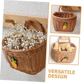 Ciieeo Woven Wall Hanging Basket for Potatoes Onions Garlic and Ginger Rustic Imitation Rattan Storage for Kitchen Bathroom Home Decor and Decorative Fruit Organizer