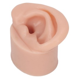 ZJchao Silicone Ear Model, Practice Ear Model for Piercing, Teaching Earrings Display Piercing Training Medium Skin Tone - Left Ear Model