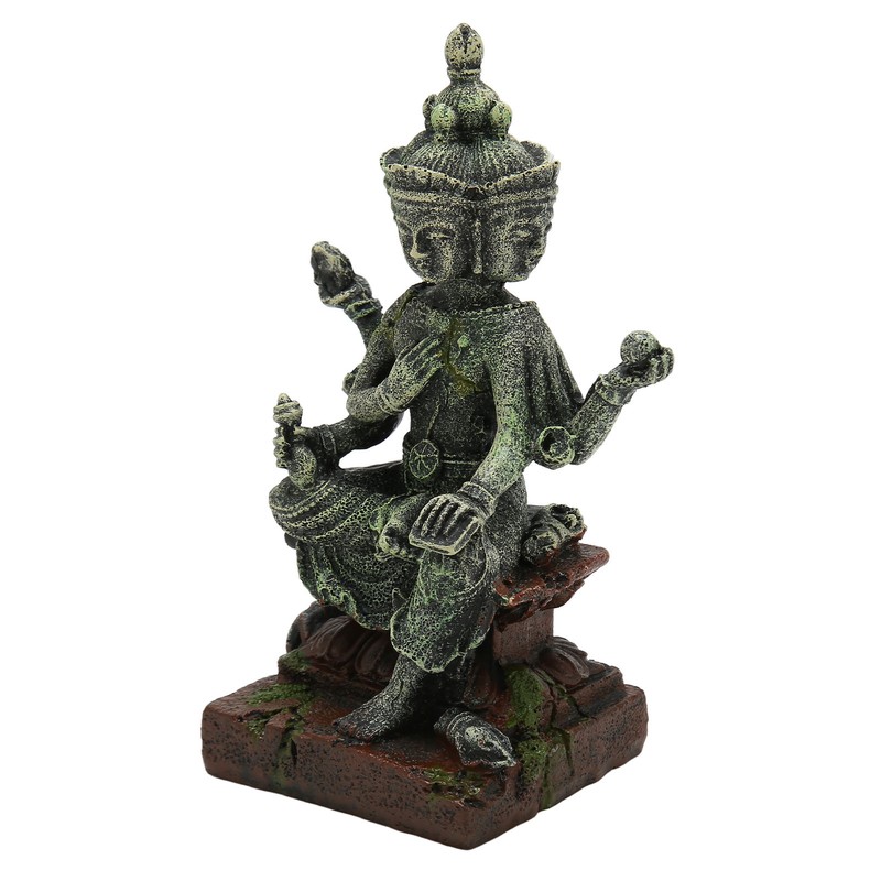 Aquarium Buddha Statue Decoration Resin Aquascaping Fish Tank Meditating Buddha