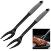2 X Heat Resistant Nylon Fork 2 Prong Meat Serving