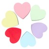 Loopunk 6 Packs Heart Shaped Kraft Paper Sticky Notes Self-Stick