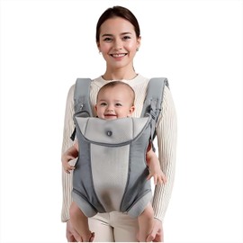 JOYNCLEON Ergonomic Baby Carrier with Adjustable Strap,4-in-1 Newborn to Toddler Carrier,Breathable Mesh Baby Carrier for Summer,Compact for Travel & Outdoor Adventures,Ideal for Infants 0-3 Years