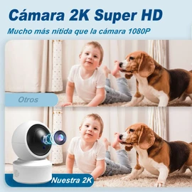 2K HD Cámara de Seguridad Interior,Cámara Wi-Fi de Seguridad Interior,3MP Cámara de Seguridad con Visión Nocturna,Audio Bidireccional y Detección de Movimiento 360 Grados para Hogar Bebé Mascota etc