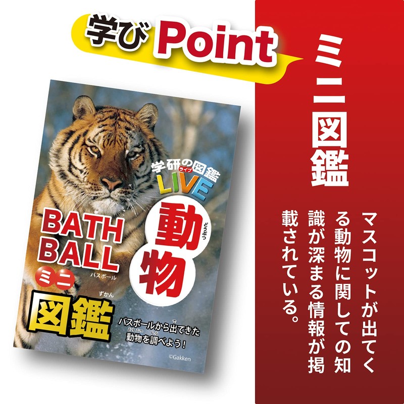 Gakken GKN-6-01 Illustrated Book Live Bass Ball, Animal, Mascot, Scented