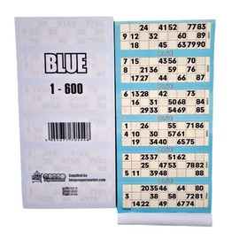 Bingo Tickets 600 Pad 6 To a Sheet 1-90 Perforated (Blue)