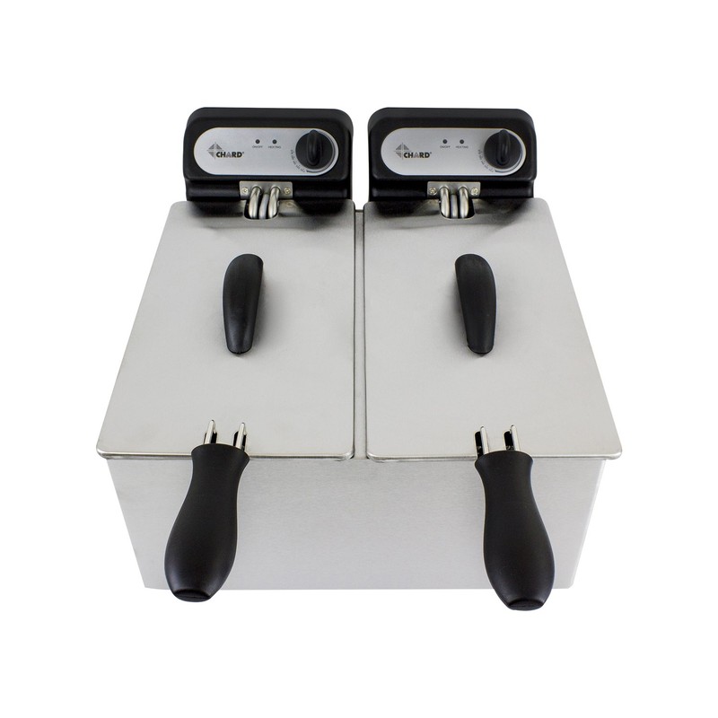 CHARD DF-6E, Dual Tank Deep Fryer, Stainless Steel, 6 liter,