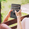 Black 17 Key Kalimba with Tuning Wrench Portable Interesting Wooden