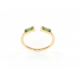 Peridot Rings, 18K Gold Rings for Women Teen Girls That Don't Tarnish - Real 925 Sterling Silver Rings, Stackable, Chunky, Dainty August Birthstone Gifts (Anillos Para Mujer, Rectangle - Size 7)