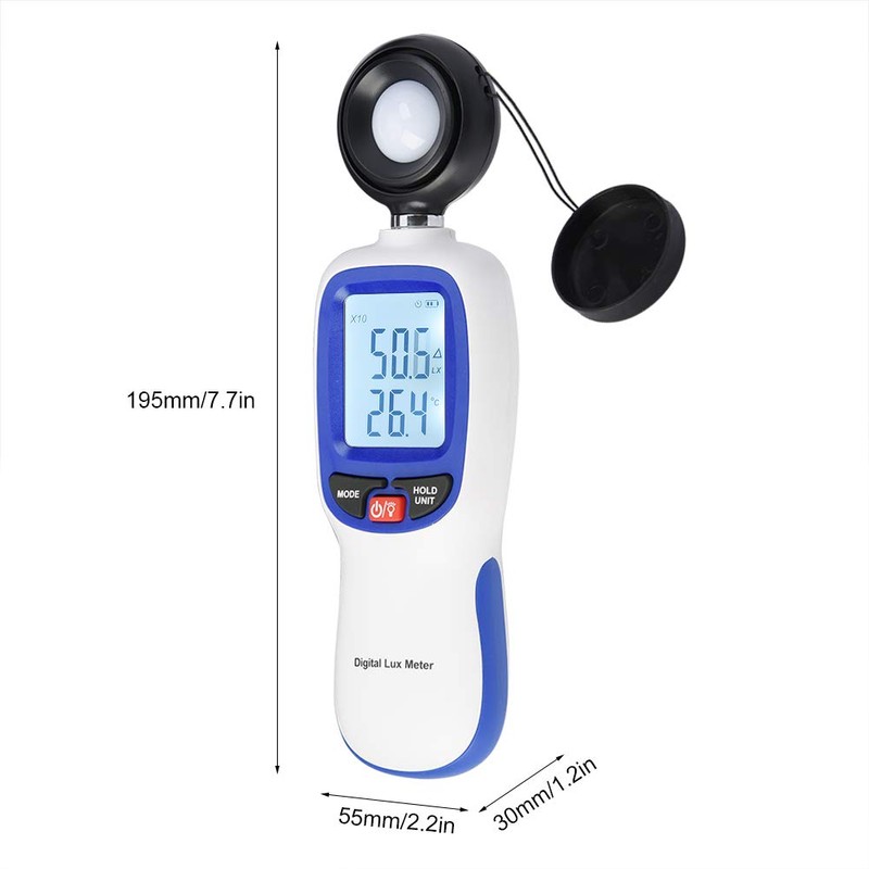 Akozon Medidor Iluminación, WT81 Medidor de luz portátil, Luxómetro Profesional