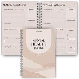 Mental Health Journal Planner | Daily Gratitude, Self Care, Intentions, Affirmations and Nutrition (Lux, A5 Ring Bound)