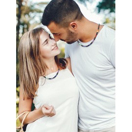 JSDDE 7 Chakra Pearl Necklace with Chakra Bracelet Set Healing Stones Chakra Chain Natural Gemstone Bracelet Women Men Necklace Amulet Spiritual Gift, One size, Gemstone, chakra