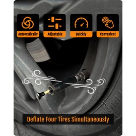 ONLYSEE Adjustable Tire Deflator kit 10-30PSI(4PCS/Set),Auto-stop Air Down Tire Deflators Offroad Accessories Suit for Cars.Trucks