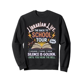 Librarian Life Back to School Tour Funny Library Design Sweatshirt