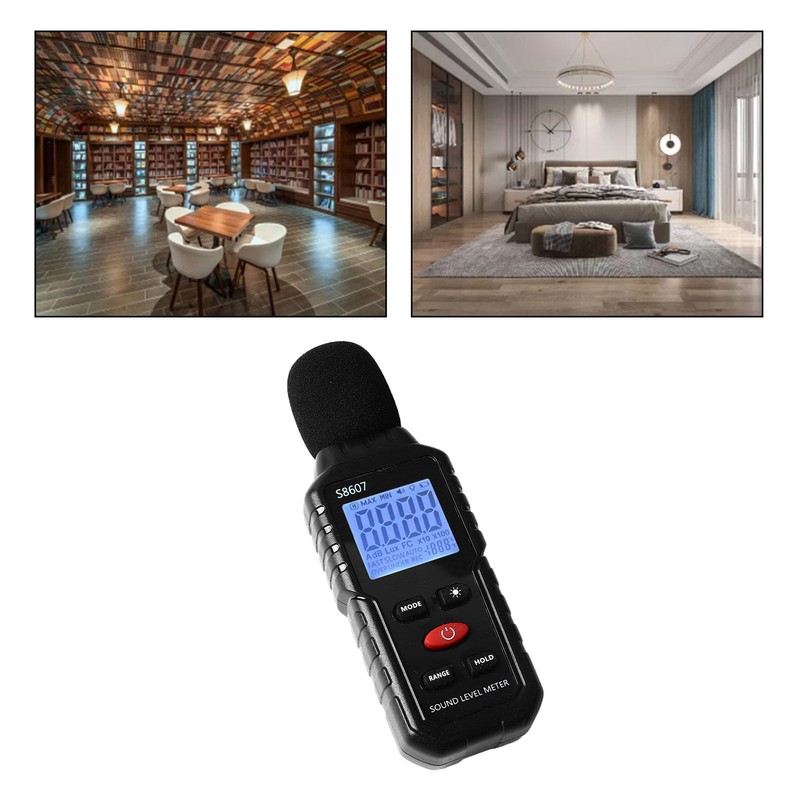 Decibel Meter, 30-130dB LCD Backlit Display Portable SPL Meter, 31.5Hz
