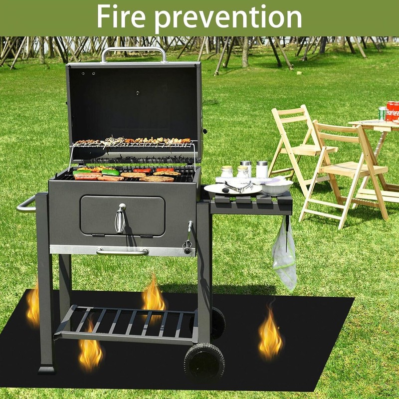 Fireproof Mat - 100 x 182 cm, Foldable Grill Mat,
