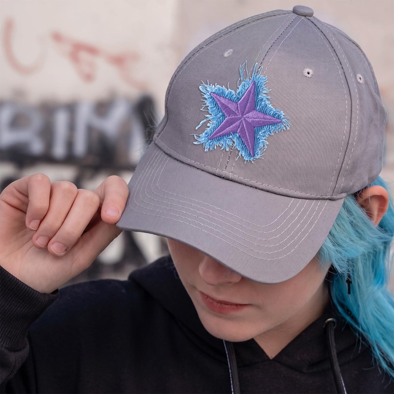 3pcs Denim Star Iron on Patches, 2.55in, Purple