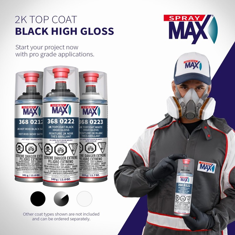 SprayMax 2K Topcoat High Gloss Black | 2K Automotive High