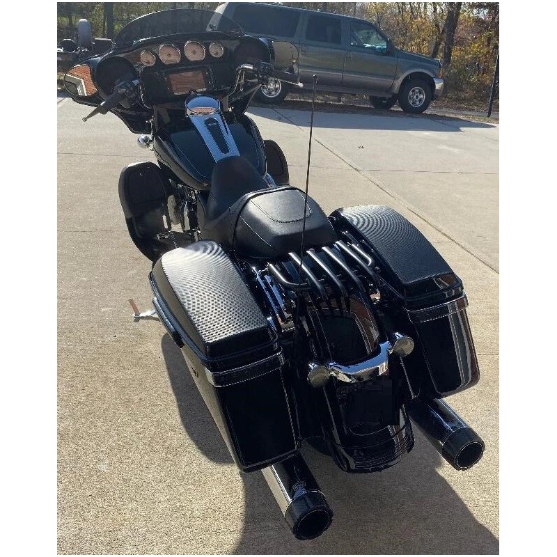 Black carbon hard bag lid covers Fits 2014-2023 Harley-Davidso