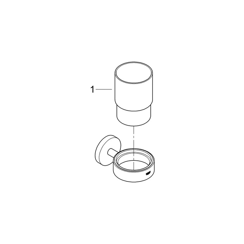 GROHE Start 41194DC0 Glass with Holder (Material: Glass/Metal, Concealed Fixing,