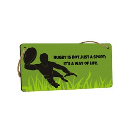 Rugby Lifestyle: Plywood Hanging Sign – Sports Wall Art & Home Décor for Him