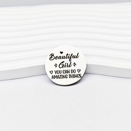 Inspirational Pocket Hug Token Gifts for Girls Women Beautiful Girl You Can Do Amazing Things Pocket Hug Keychain for Daughter Christmas Birthday Gifts Hug Tokens Keepsake