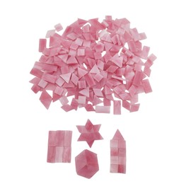 4 Shapes Mixed Stained Glass Mosaic Tiles for DIY Crafts,200PCS Rectangle/Triangle/Square/Diamond Transparent Mosaic Pieces for Art Crafts and Home Decoration (Pink)