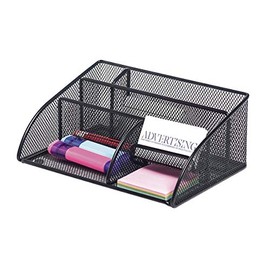 Brenton Studio Black Mesh Angled Desk Organizer