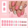 Christmas Press on Nails Short Square Fake Nails Press ons