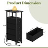 Yoobure Narrow Dresser for Bedroom, LED Slim Dresser with Charging