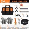 INCLY 24 PCS Kids Real Tool Set with Tool Bag,