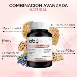 Myo Chiro Inositol Puro Enriquecido Acido Folico Vitamina Hierro Extracto Arandano Oby Suplemento Alimenticio Mujer Mayo Myonisitol Fórmula Avanzada