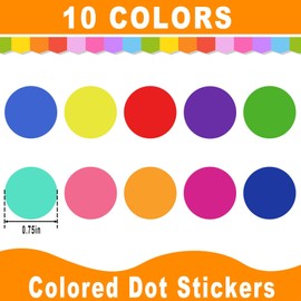 4200 Pcs Colored Dot Stickers, 3/4 inch Round Color Coding Labels, Circle Stickers Labels Sticky Dots Stickers for Toddlers, Organization in Office, Classroom, Home Teaching Events, Garage Sales Etc